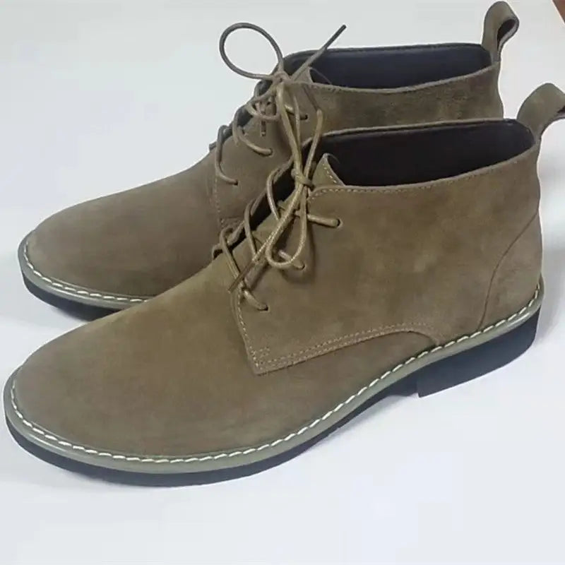Inner Elevator Shoes Mid-top Men's Boots Cowhide Suede Martin Beyond Trends Hub