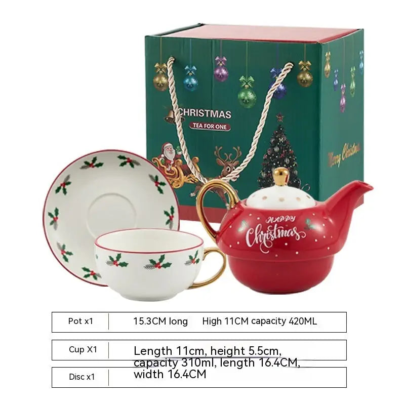 Ins Christmas Ceramic Cup Dish Kitchen Gadgets - Leaves