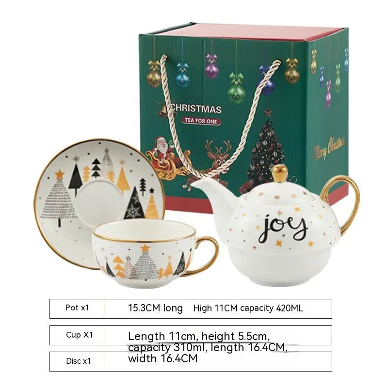 Ins Christmas Ceramic Cup Dish Kitchen Gadgets - Snow