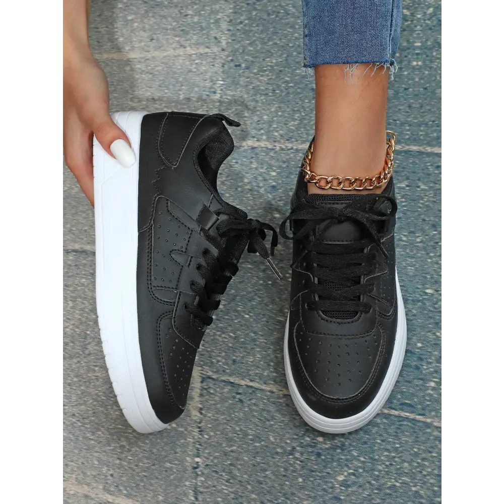 Ins European And American Fashion Platform Couple's Soft Bottom Comfortable Board Shoes Can Be Tie Up Beyond Trends Hub