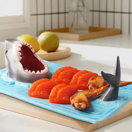 Internet Celebrity Seaside Shark Ceramic Plate Dumpling Plate Meal Kitchen Decoration Sushi Plate Beautiful Tableware - Beyond Trends Hub 