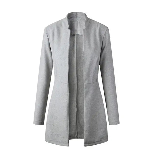 jacket blazer Women for Work white Fashion Formal female - Light Grey / S