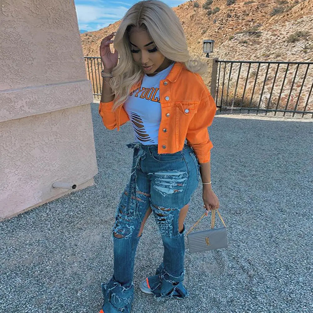 Jacket Women Streetwear Denim Jacket Women Outwear Bodycon Jeans Jackets Women Coat Casual Ladies Cropped Jackets Beyond Trends Hub