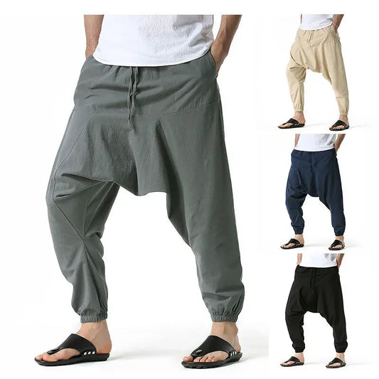 Japanese Loose Flying Squirrel Pants Casual Sports Trousers With Feet For Men