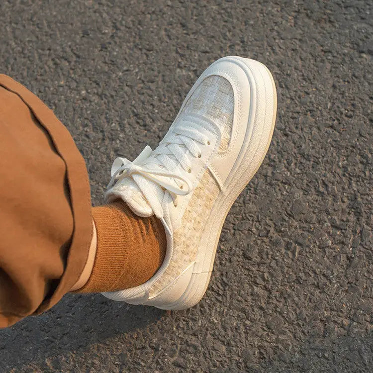 Japanese Style White Thick Bottom Leisure Sports Board Shoes Beyond Trends Hub