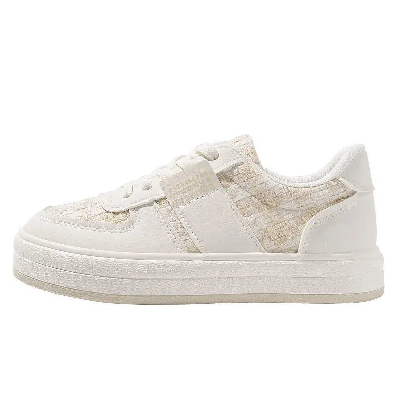 Japanese Style White Thick Bottom Leisure Sports Board Shoes Beyond Trends Hub