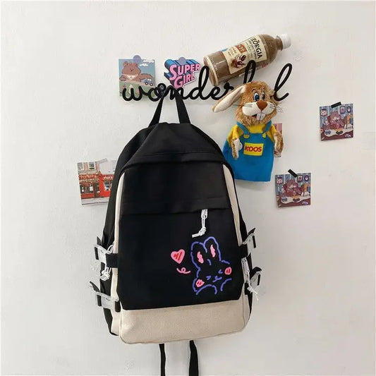 Kawaii Nylon Women Backpack School Bags For Girls Travel Backpack New Fashion Rabbit Print BackpacksTeen Girls Mochila Feminina - Beyond Trends Hub 