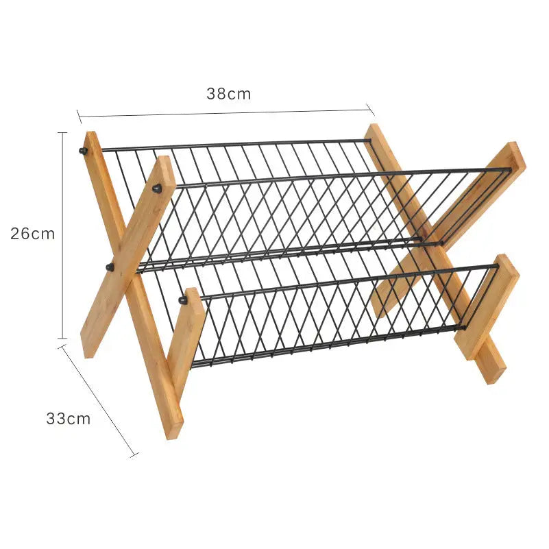 Kitchen Bamboo Folding Dishes Draining Storage Rack Beyond Trends Hub