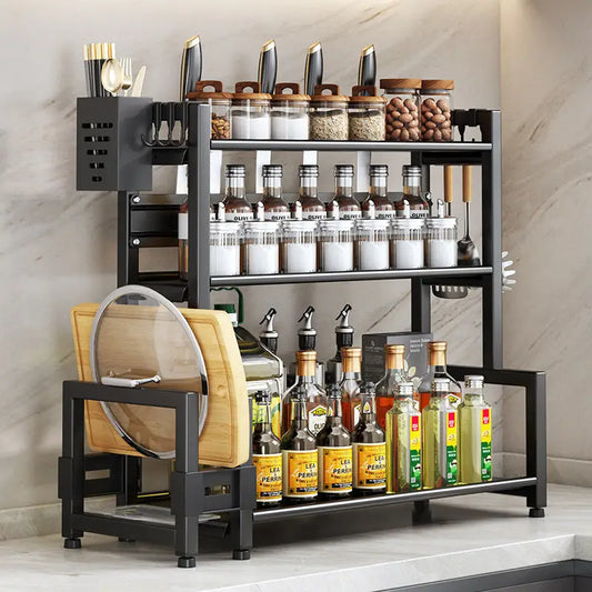 Kitchen Dining Table Cutter Clamp Chopsticks Salt Seasoning Jar Storage Rack Beyond Trends Hub