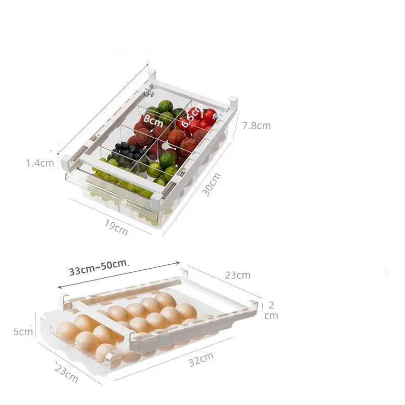 Kitchen Organizer Adjustable Kitchen Refrigerator Storage Rack Fridge Freezer Shelf Holder Pull-out Drawer Organiser Space Saver Beyond Trends Hub