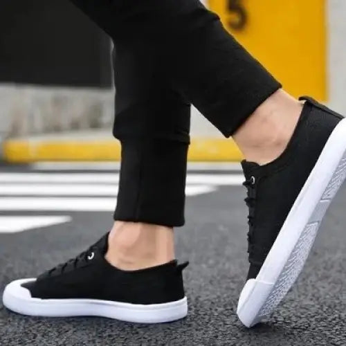 Korean men’s canvas shoes - Black / 43
