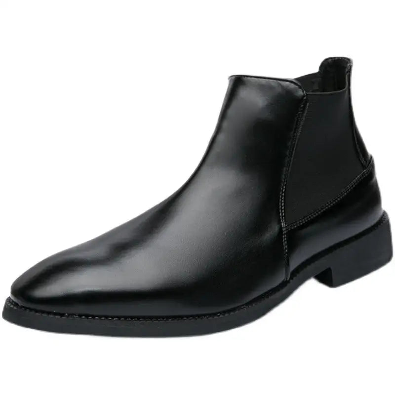 Korean Style Middle High Top Business Formal Wear Plus Size Leather Boots Beyond Trends Hub