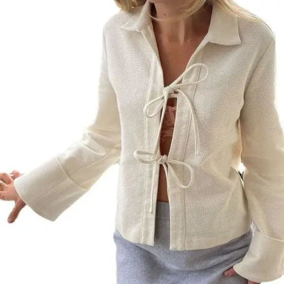 Lace-up Cardigan Single Wear Women's Jackets Beyond Trends Hub