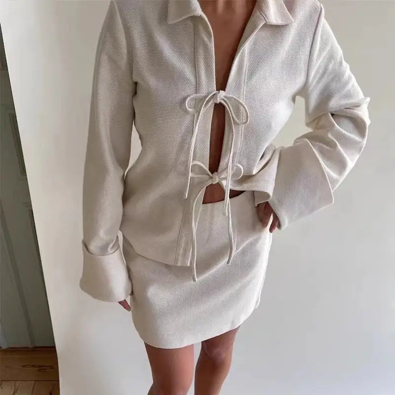 Lace-up Cardigan Single Wear Women's Jackets Beyond Trends Hub