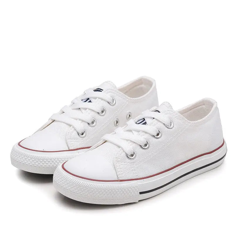 Lace-Up White Shoes For Boys And Girls - White / 20