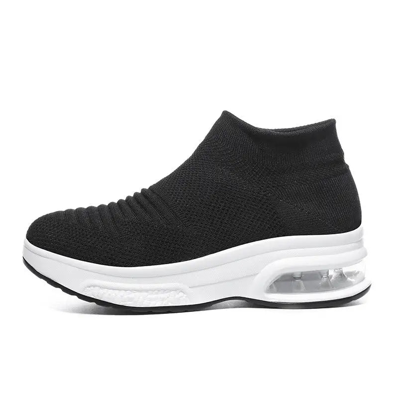 Ladies Casual Shoes Large Size Flat Casual Sports - Black / 35
