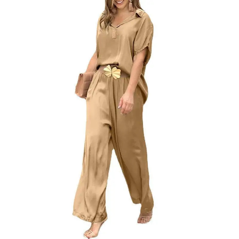 Ladies Elegant 2 Piece Shirts Wide Leg Pants Fashion Beyond Trends Hub