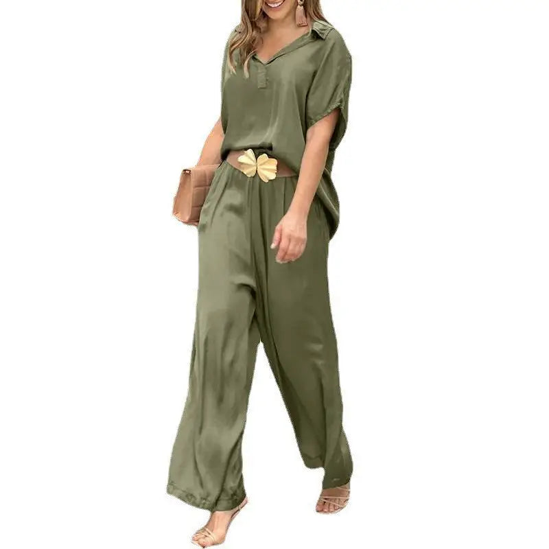 Ladies Elegant 2 Piece Shirts Wide Leg Pants Fashion Beyond Trends Hub