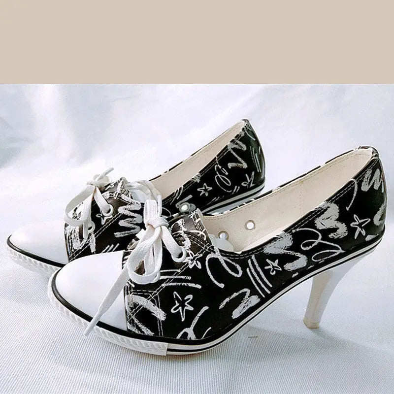 Ladies fashion high heels - Black / 40 / Thick heel 6cm