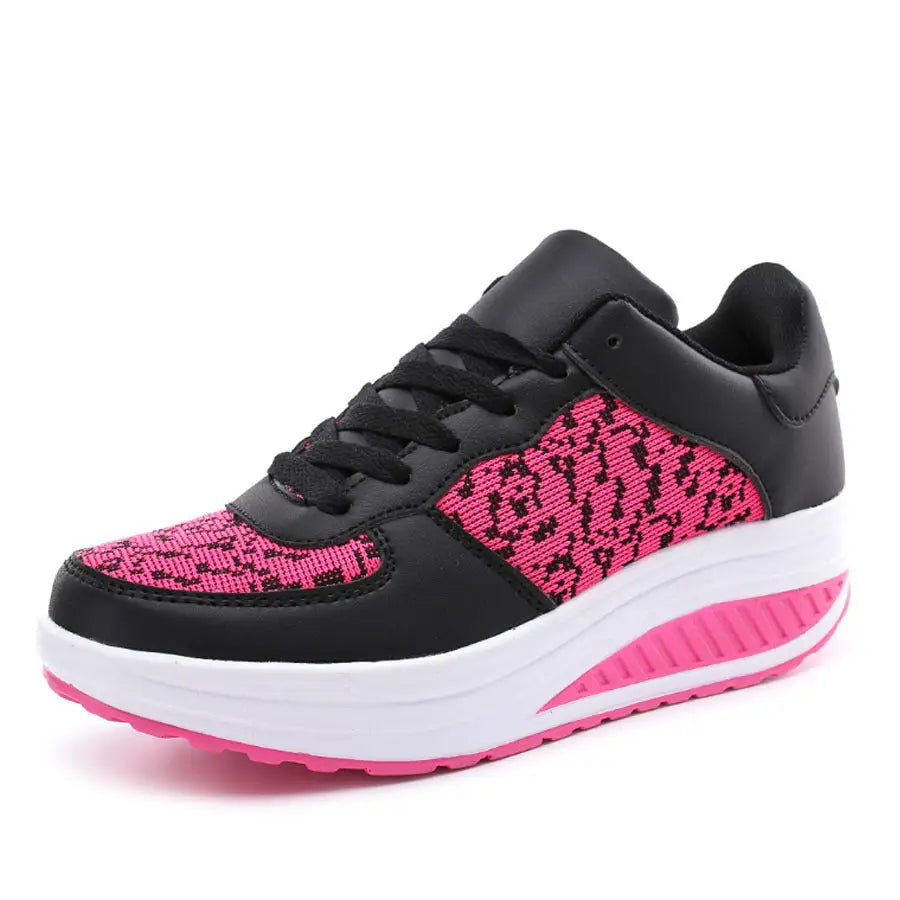 Ladies platform casual shoes - 5083 rose red / 43