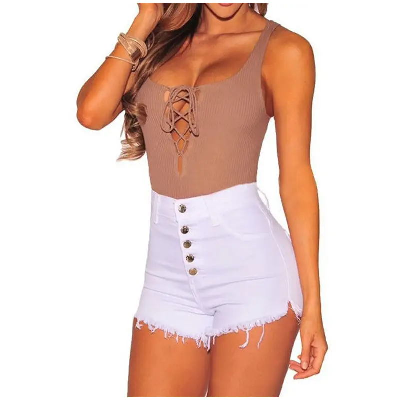 Ladies Ripped High Waist Denim Shorts Women Hot Pants - Beyond Trends Hub 