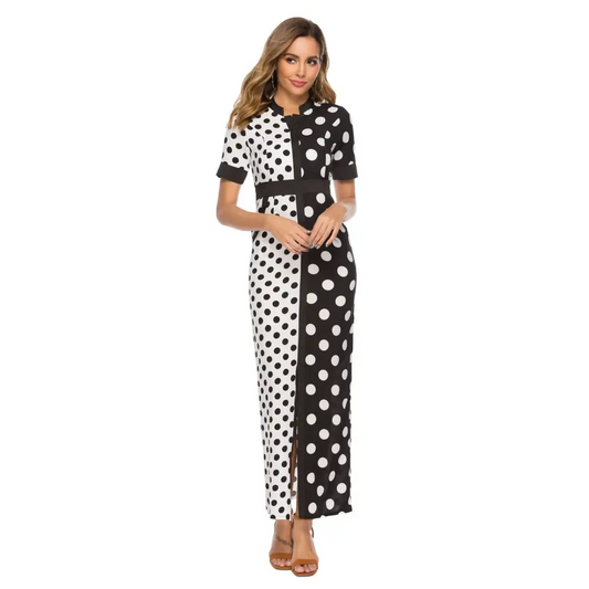 Ladies Sexy Party Dress Splice Office Long Dresses Women