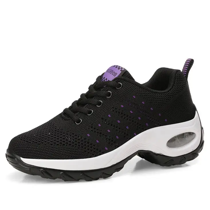 Ladies shoes net shoes - Black purple / 38