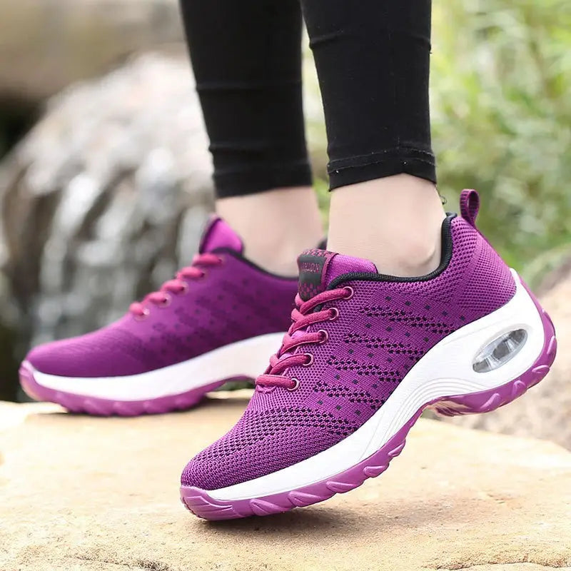Ladies shoes net shoes - Maroon / 35size