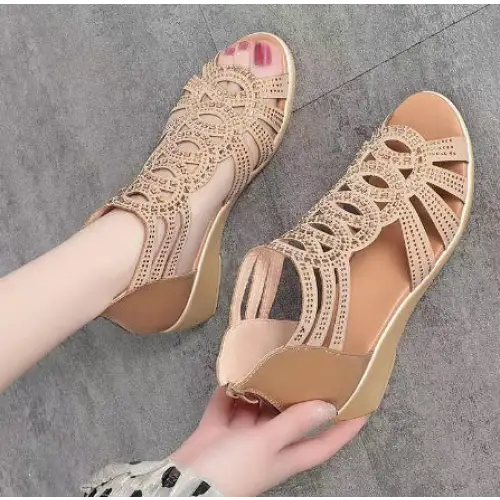 Ladies Soft Sandals Roman Shoes - Gold / 35