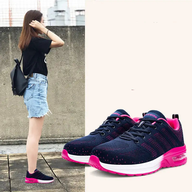 Ladies Summer Lightweight Breathable Deodorant Shoes - Blue pink / 35