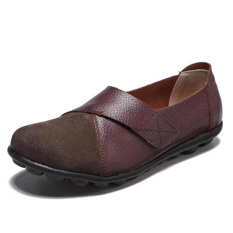 Ladies’ Velcro peas shoes - Coffee / 43