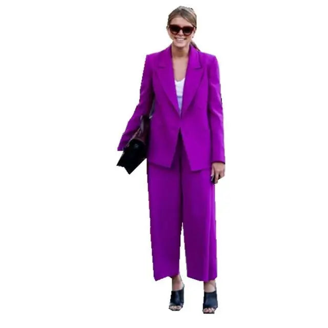Lady Women Suits Set Spring And Autumn White Peak Lapel - 1 Style / XXS