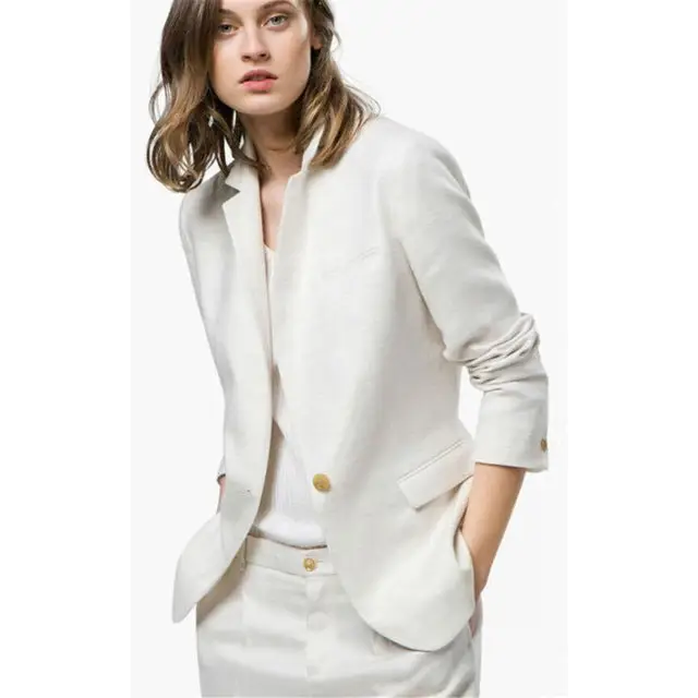 Lady Women Suits Set Spring And Autumn White Peak Lapel - 6 Style / XXS