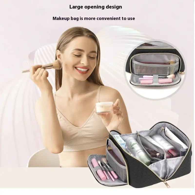 Large-Capacity Cosmetic Bag Portable Waterproof Makeup Storage Case Women Multifunction Bathroom Toiletries Organizer Pouch Item - Beyond Trends Hub 