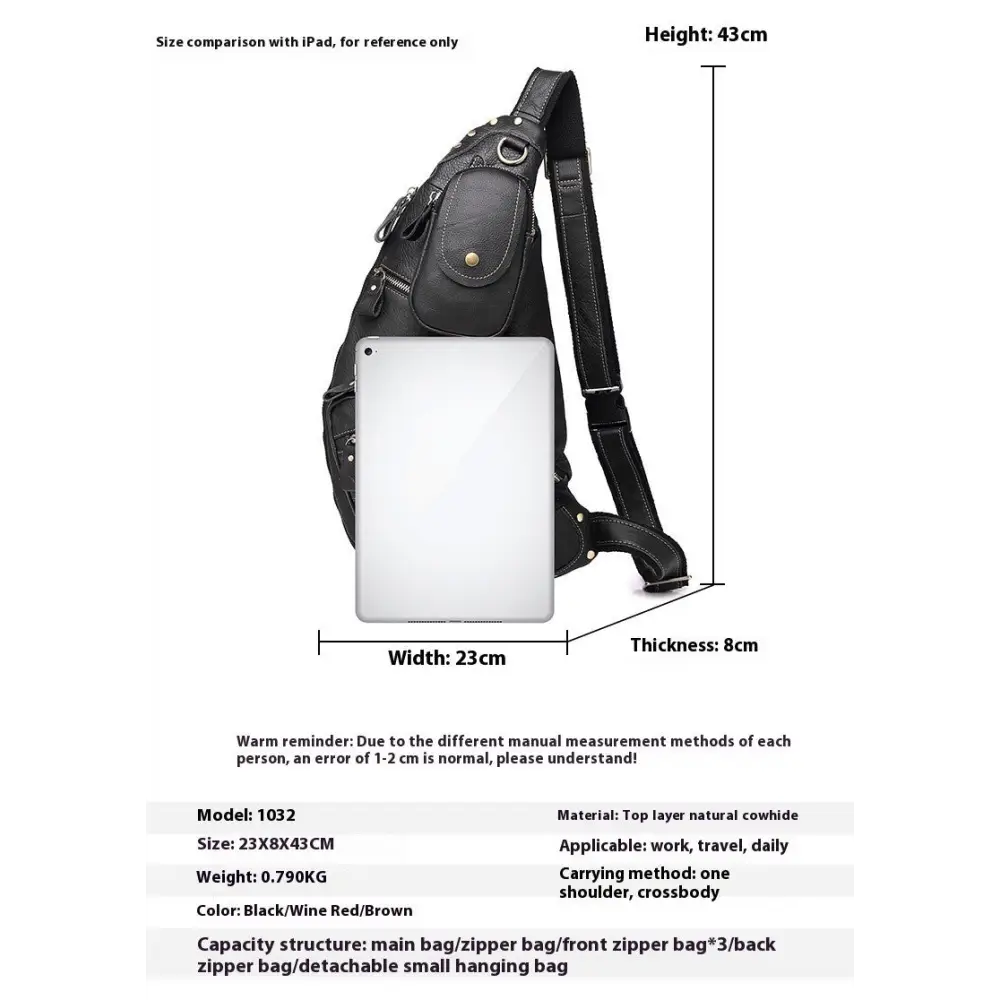 Large Capacity Retro Men's Cowhide Messenger Bag Beyond Trends Hub