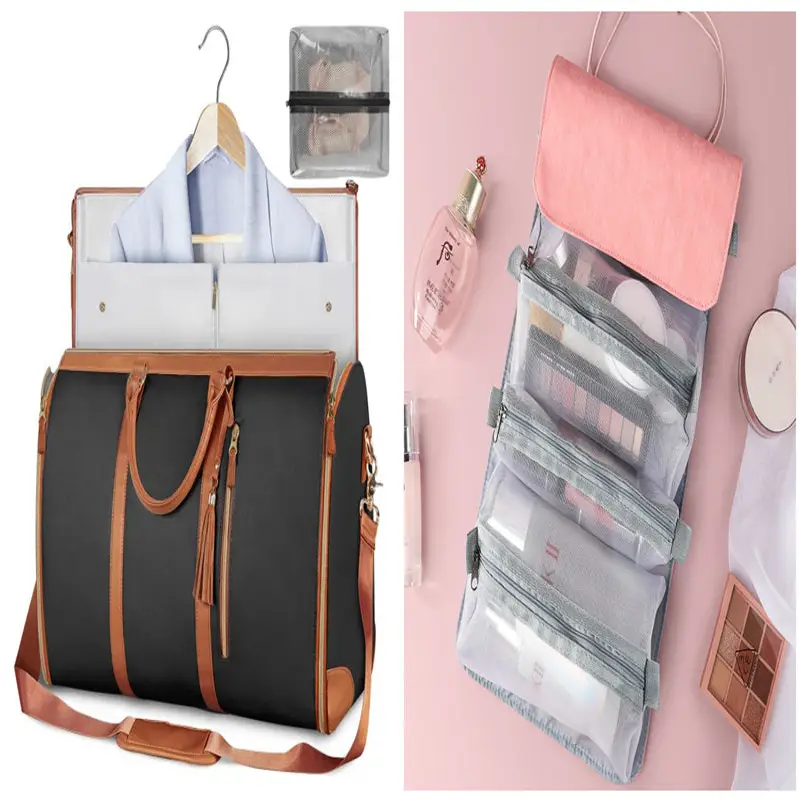 Large Capacity Travel Duffle Bag Women's Handbag Folding Suit Bag Waterproof Clothes Totes - Beyond Trends Hub 
