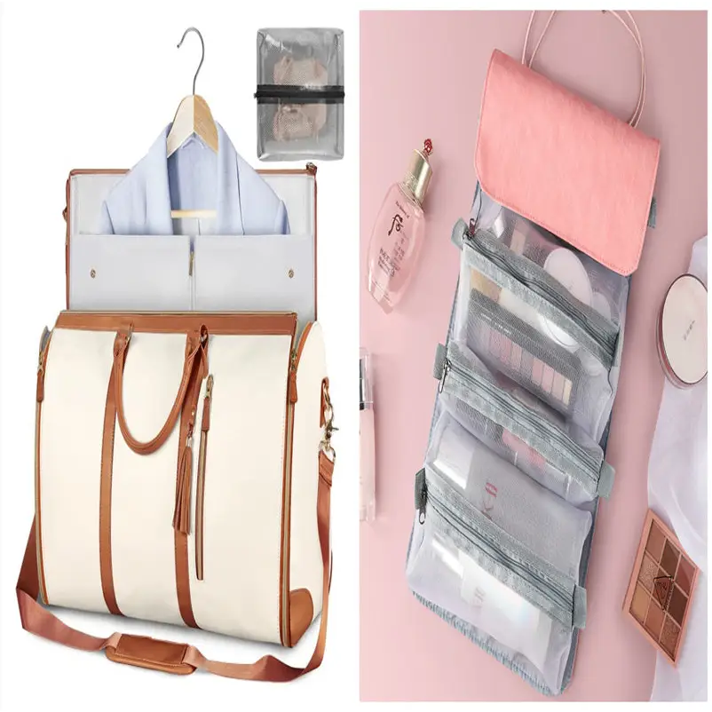 Large Capacity Travel Duffle Bag Women's Handbag Folding Suit Bag Waterproof Clothes Totes - Beyond Trends Hub 