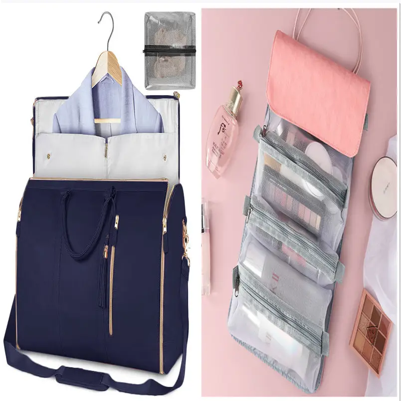 Large Capacity Travel Duffle Bag Women's Handbag Folding Suit Bag Waterproof Clothes Totes - Beyond Trends Hub 