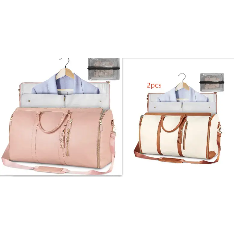 Large Capacity Travel Duffle Bag Women's Handbag Folding Suit Bag Waterproof Clothes Totes - Beyond Trends Hub 