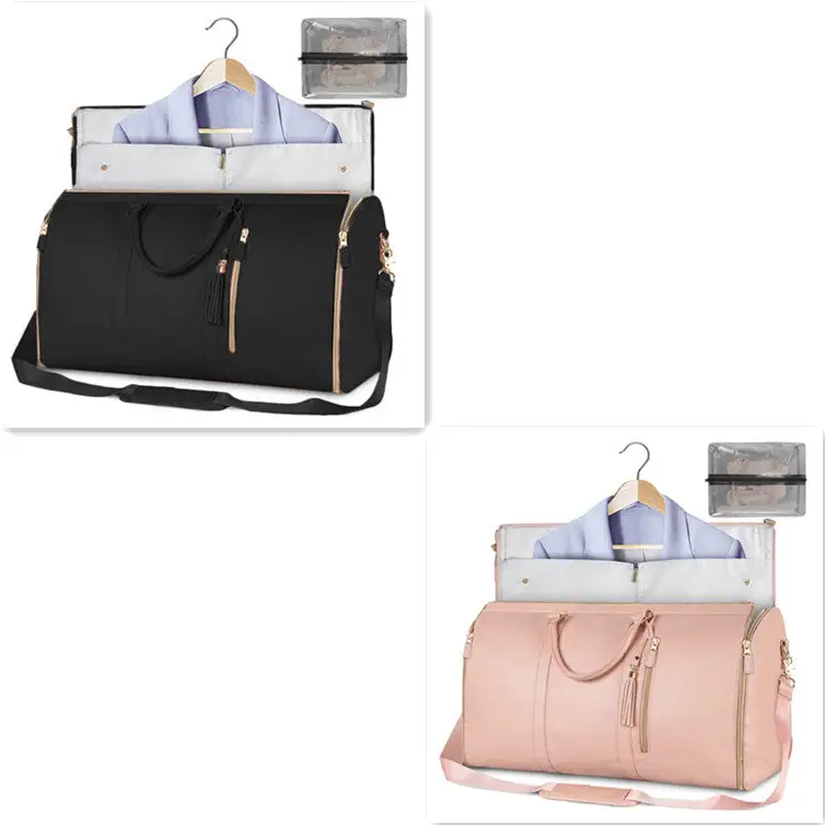Large Capacity Travel Duffle Bag Women's Handbag Folding Suit Bag Waterproof Clothes Totes - Beyond Trends Hub 