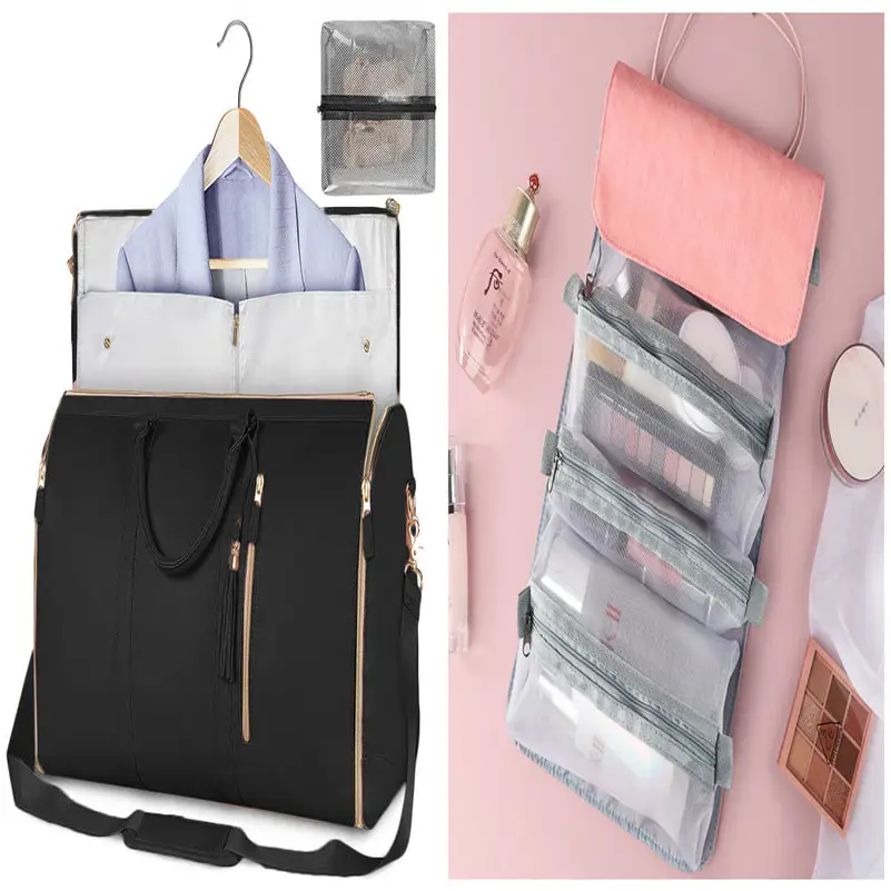 Large Capacity Travel Duffle Bag Women's Handbag Folding Suit Bag Waterproof Clothes Totes - Beyond Trends Hub 