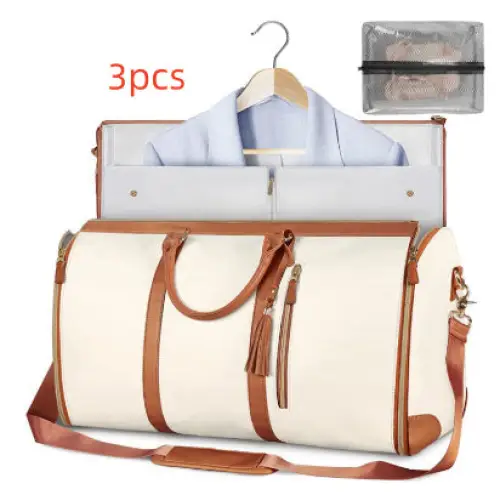 Large Capacity Travel Duffle Bag Women's Handbag Folding Suit Bag Waterproof Clothes Totes - Beyond Trends Hub 