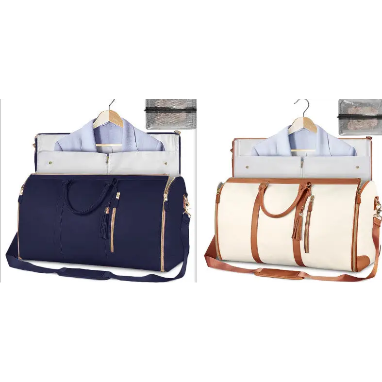 Large Capacity Travel Duffle Bag Women's Handbag Folding Suit Bag Waterproof Clothes Totes - Beyond Trends Hub 