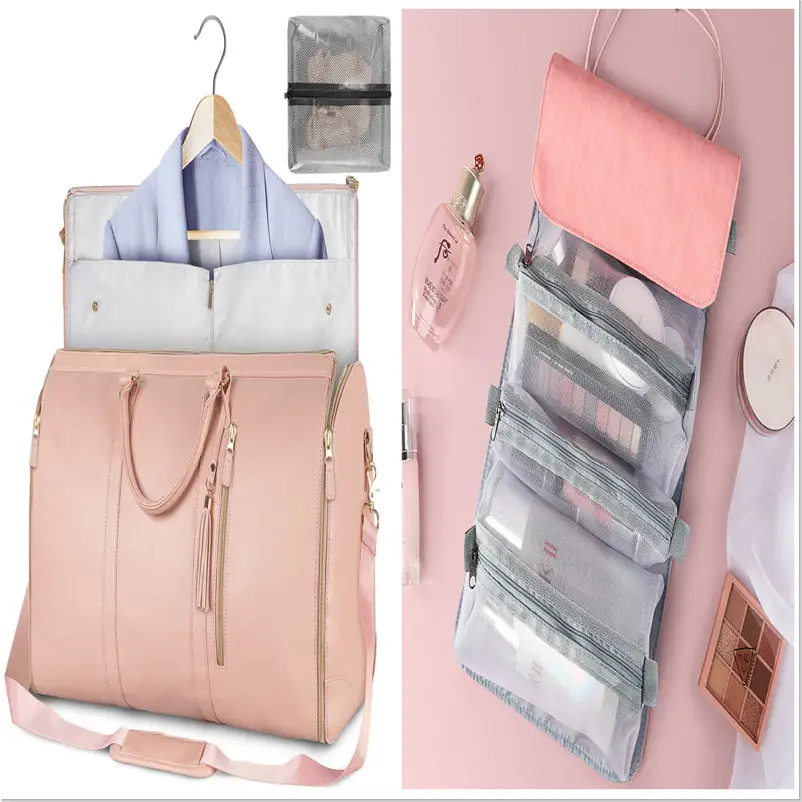 Large Capacity Travel Duffle Bag Women's Handbag Folding Suit Bag Waterproof Clothes Totes - Beyond Trends Hub 
