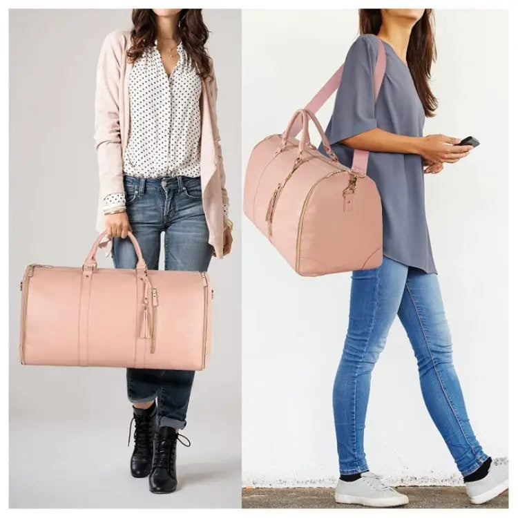 Large Capacity Travel Duffle Bag Women's Handbag Folding Suit Bag Waterproof Clothes Totes - Beyond Trends Hub 