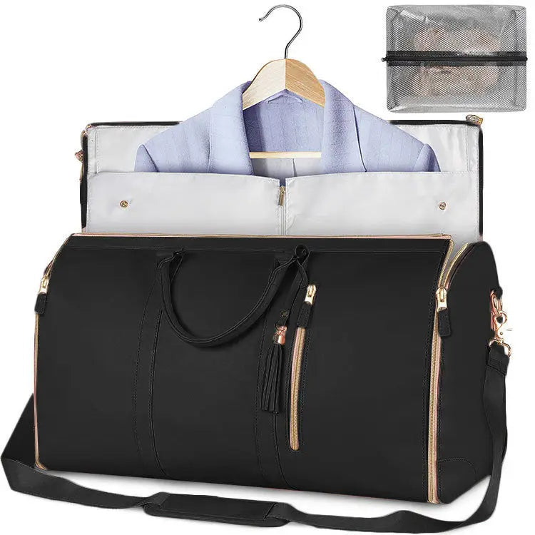 Large Capacity Travel Duffle Bag Women's Handbag Folding Suit Bag Waterproof Clothes Totes - Beyond Trends Hub 