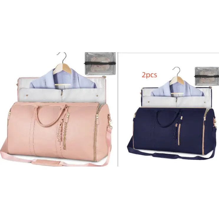 Large Capacity Travel Duffle Bag Women's Handbag Folding Suit Bag Waterproof Clothes Totes - Beyond Trends Hub 