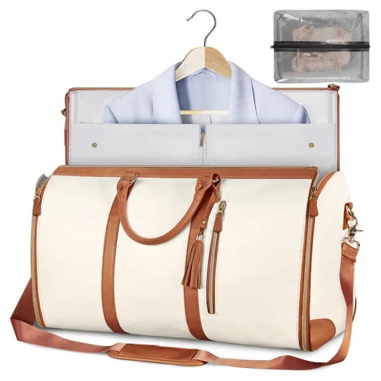 Large Capacity Travel Duffle Bag Women's Handbag Folding Suit Bag Waterproof Clothes Totes - Beyond Trends Hub 