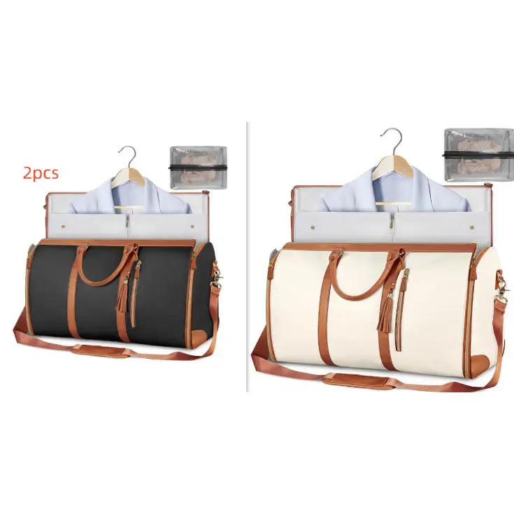 Large Capacity Travel Duffle Bag Women's Handbag Folding Suit Bag Waterproof Clothes Totes - Beyond Trends Hub 