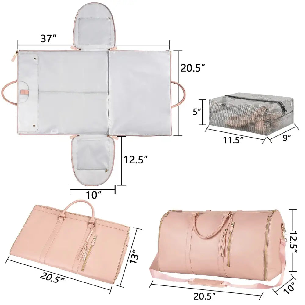 Large Capacity Travel Duffle Bag Women's Handbag Folding Suit Bag Waterproof Clothes Totes - Beyond Trends Hub 